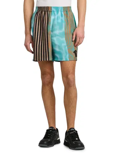Versace Men's Floating Printed Silk Twill Shorts | Thumbnail 3