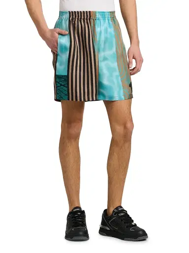Versace Men's Floating Printed Silk Twill Shorts | Thumbnail 4