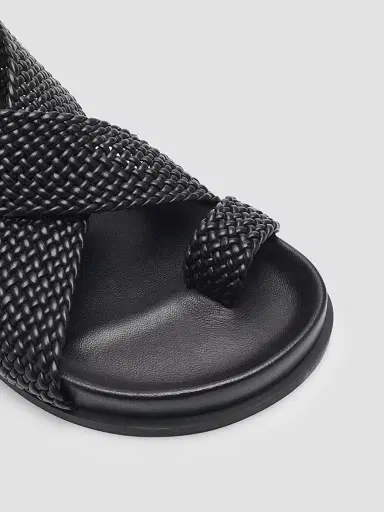 A Emery Women's Jalen Woven Leather Sandals - Black Woven - Size 11 | Thumbnail 5