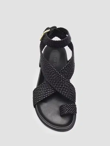 A Emery Women's Jalen Woven Leather Sandals - Black Woven - Size 11 | Thumbnail 6