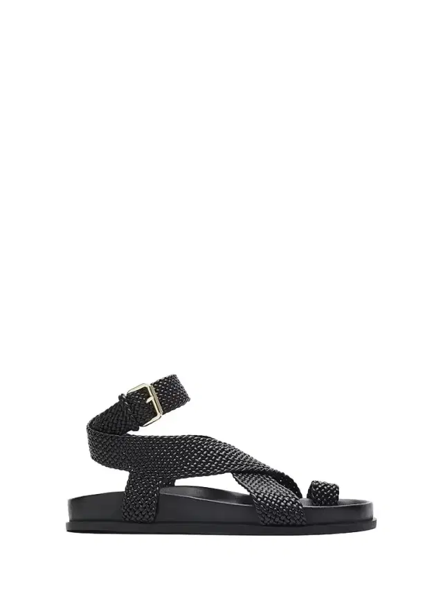 A.Emery Women's Jalen Woven Leather Sandals - Black Woven