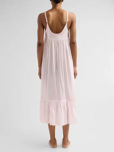 Papinelle Women's Millie Eyelet-Embroidered Cotton Shift Nightie - Pink Rose | Thumbnail 3