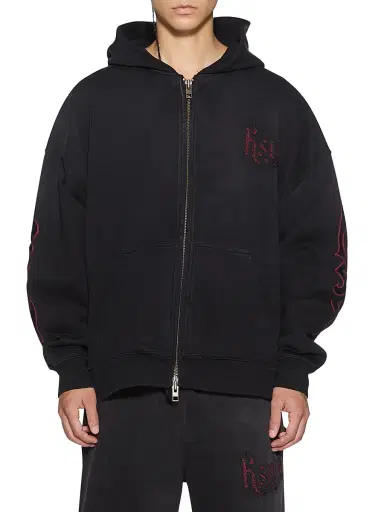 Ksubi Men's Paise Ekcess Cotton Hoodie - Black Fade - Size XXL | Thumbnail 1 Ksubi Men's Paise Ekcess Cotton Hoodie - Black Fade - Size XXL | Thumbnail 1