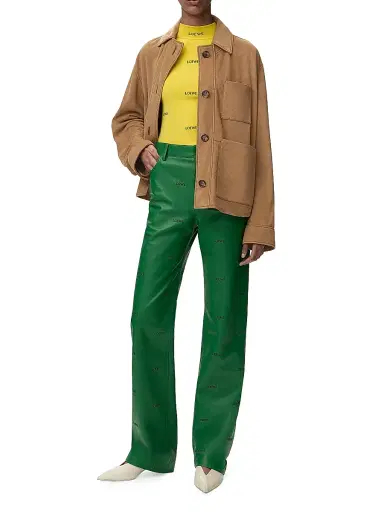 Loewe Women's Workwear High-Low Suede Jacket - Tan - Size 8 | Thumbnail 2