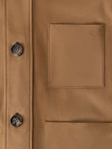 Loewe Women's Workwear High-Low Suede Jacket - Tan - Size 8 | Thumbnail 7