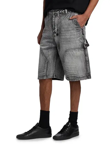 Ksubi Men's Maxx Operator Konkrete Crystal Carpenter Shorts - Charcoal - Size 38 | Thumbnail 4