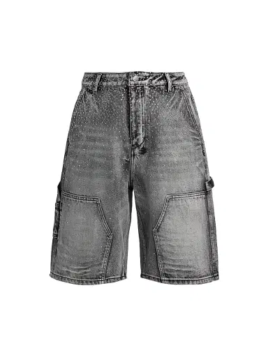 Ksubi Men's Maxx Operator Konkrete Crystal Carpenter Shorts - Charcoal - Size 38 | Thumbnail 1