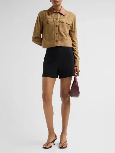 Simkhai Women's Derby Linen Cropped Utility Jacket - Tan - Size XS | Thumbnail 2 Simkhai Women's Derby Linen Cropped Utility Jacket - Tan - Size XS | Thumbnail 2
