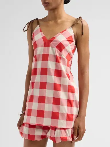SEROYA Women's Shantie Plaid Mini Dress - Geranium Gigham - Size XL | Thumbnail 4 SEROYA Women's Shantie Plaid Mini Dress - Geranium Gigham - Size XL | Thumbnail 4