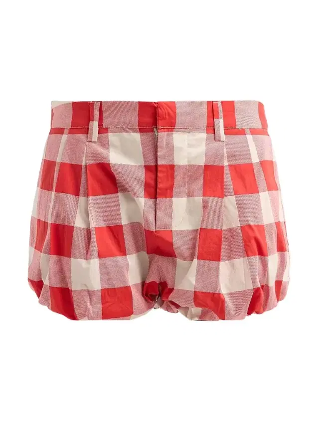 SEROYA Women's Vicky Plaid Bubble Shorts - Geranium Gigham