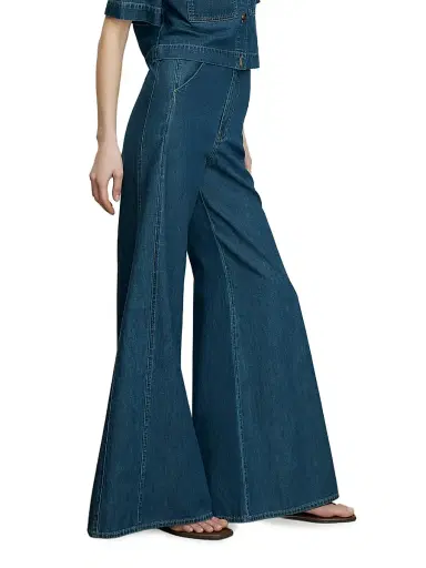 Veronica Beard Women's Digby Wide-Leg Jeans - Starry Night - Size 12 | Thumbnail 4