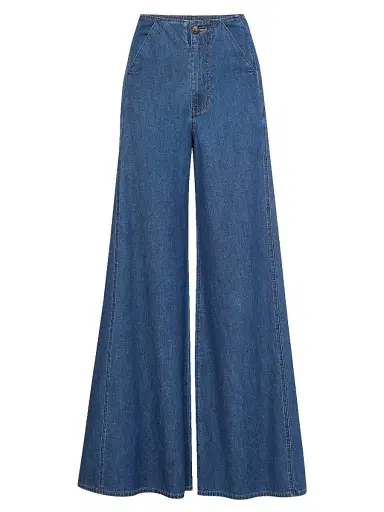 Veronica Beard Women's Digby Wide-Leg Jeans - Starry Night - Size 12 | Thumbnail 1