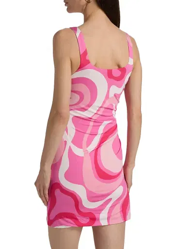 Generation Love Women's Justine Geo-Print Jersey Minidress - Wavy Geo Pink | Thumbnail 5