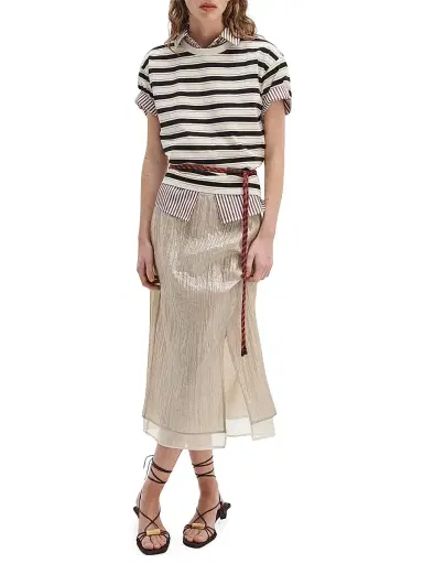 rag & bone Women's Kelly Striped Cotton Boxy T-Shirt - Cream Multi - Size Large | Thumbnail 2 rag & bone Women's Kelly Striped Cotton Boxy T-Shirt - Cream Multi - Size Large | Thumbnail 2