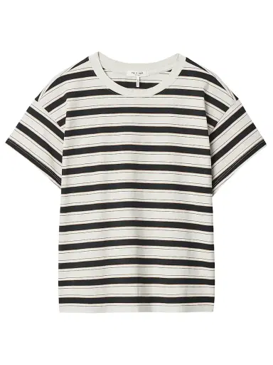 rag & bone Women's Kelly Striped Cotton Boxy T-Shirt | Thumbnail 1