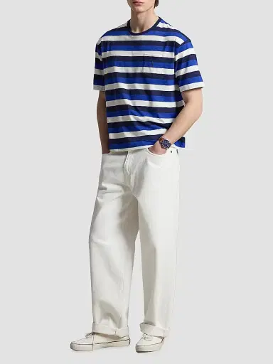 Polo Ralph Lauren Men's Striped Cotton T-Shirt - Newport Navy Multi | Thumbnail 2