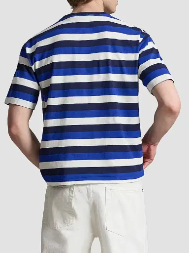 Polo Ralph Lauren Men's Striped Cotton T-Shirt - Newport Navy Multi | Thumbnail 3