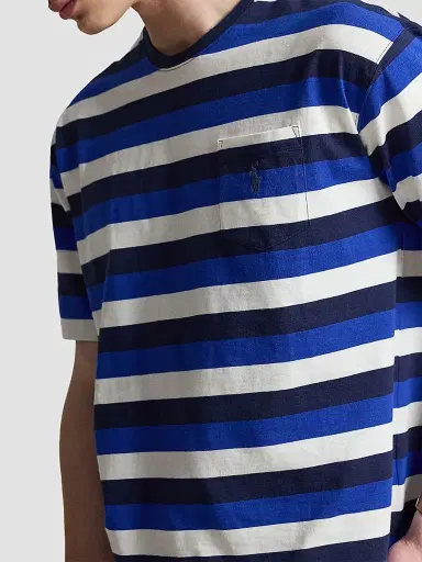 Polo Ralph Lauren Men's Striped Cotton T-Shirt - Newport Navy Multi | Thumbnail 5