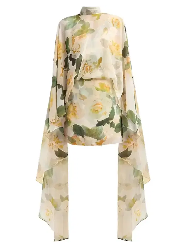 Ungaro Women's Fiona Floral Cape Mini Dress - Ecru Multi