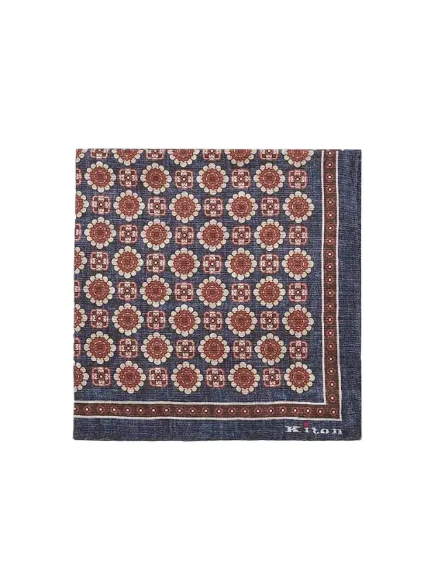 Kiton Men's Silk Pocket Square - Dark Brown