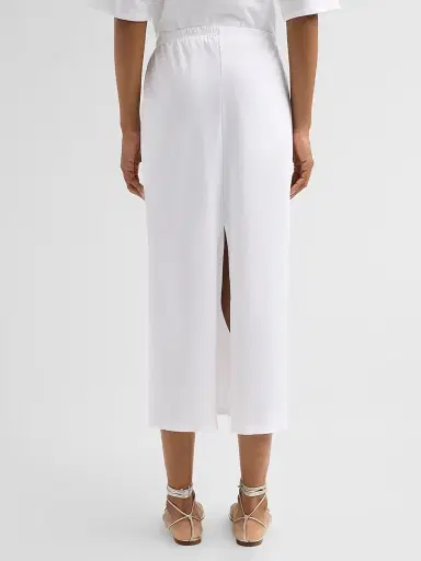 Jamie Haller Women's Cotton Midi Skirt - White | Thumbnail 3