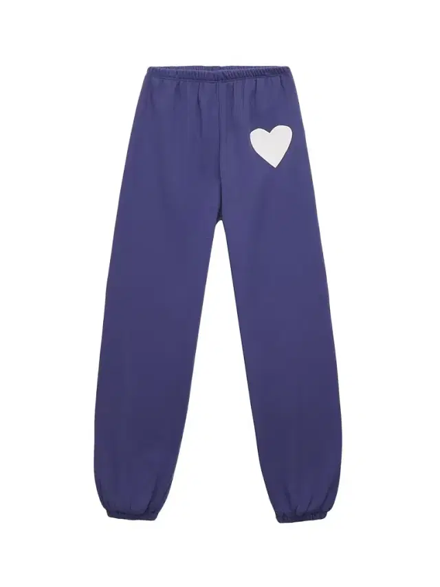 Girl's Heart Jogger Sweatpants - Sailboat Blue