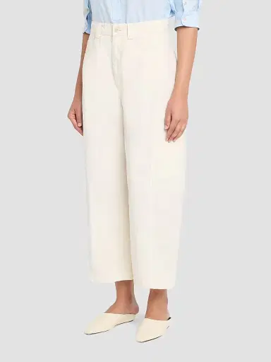 Jamie Haller Women's The Baggy Painter Barrel-Leg Crop Jeans - Ecru | Thumbnail 4 Jamie Haller Women's The Baggy Painter Barrel-Leg Crop Jeans - Ecru | Thumbnail 4