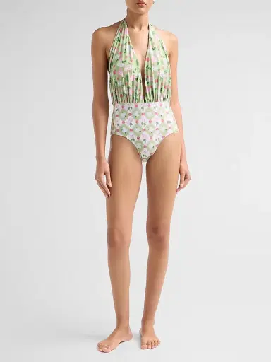 VERANDAH Women's Ammama Floral Halter One-Piece Swimsuit - Sage Green - Size XL | Thumbnail 2 VERANDAH Women's Ammama Floral Halter One-Piece Swimsuit - Sage Green - Size XL | Thumbnail 2