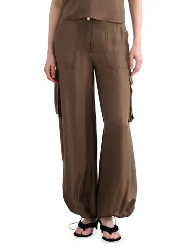 Toccin Women's James Wide-Leg Cargo Pants - Coffee | Thumbnail 3 Toccin Women's James Wide-Leg Cargo Pants - Coffee | Thumbnail 3