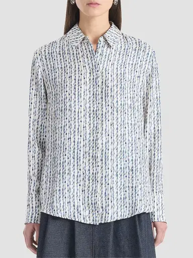 Altuzarra Women's Chika Printed Silk Shirt - Vapor Bluebell - Size 14 | Thumbnail 3