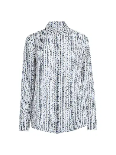Altuzarra Women's Chika Printed Silk Shirt - Vapor Bluebell - Size 14 | Thumbnail 1