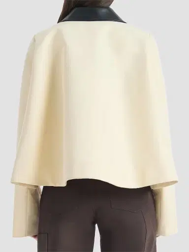 Altuzarra Women's Harburg Faux-Leather-Trimmed Cotton Double-Breasted Jacket - Opal | Thumbnail 3