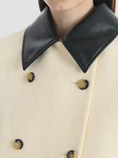 Altuzarra Women's Harburg Faux-Leather-Trimmed Cotton Double-Breasted Jacket - Opal | Thumbnail 5
