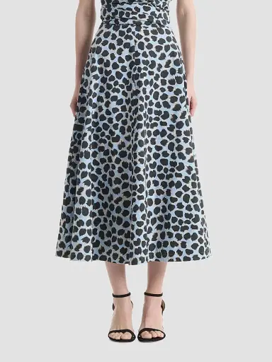 Altuzarra Women's Varda Animal Print Cotton Midi Skirt | Thumbnail 4