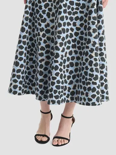 Altuzarra Women's Varda Animal Print Cotton Midi Skirt | Thumbnail 5