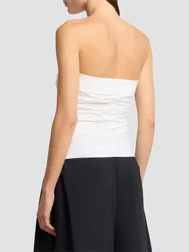 Proenza Schouler Women's Maisy Strapless Pleated Cotton Poplin Top | Thumbnail 3 Proenza Schouler Women's Maisy Strapless Pleated Cotton Poplin Top | Thumbnail 3