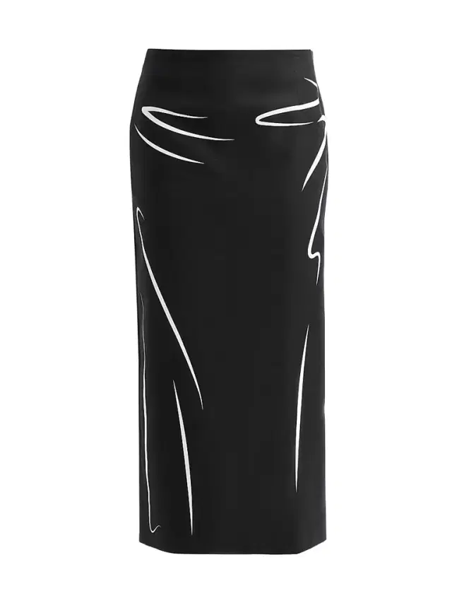 MOSCHINO Women's Printed Cotton Midi Skirt - Multi Black