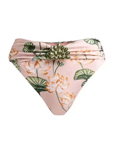 PatBo Women's Beaded Appliqué Lotus High-Waist Bikini Bottom | Thumbnail 1 PatBo Women's Beaded Appliqué Lotus High-Waist Bikini Bottom | Thumbnail 1