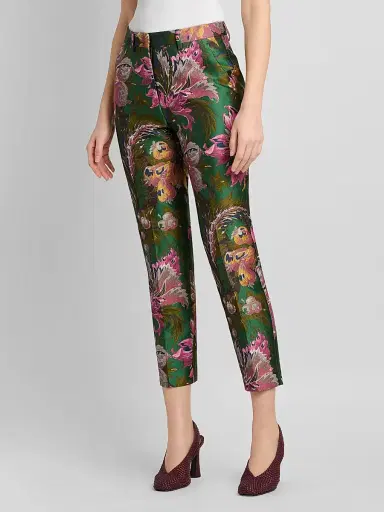 Etro Women's Bristol Floral Jacquard Crop Trousers | Thumbnail 4 Etro Women's Bristol Floral Jacquard Crop Trousers | Thumbnail 4