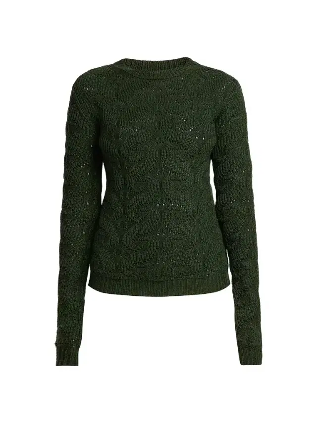 Etro Women's Knitted Wool-Blend Sweater - Dark Green