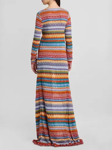 Etro Women's Striped Open-Knit Cotton Long Cardigan | Thumbnail 3 Etro Women's Striped Open-Knit Cotton Long Cardigan | Thumbnail 3