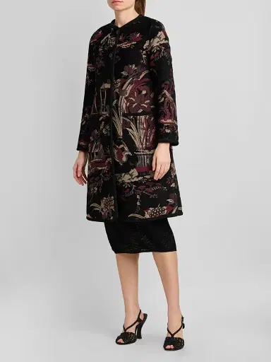 Etro Women's Jacquard Collarless Coat | Thumbnail 4 Etro Women's Jacquard Collarless Coat | Thumbnail 4