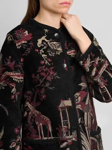 Etro Women's Jacquard Collarless Coat | Thumbnail 5 Etro Women's Jacquard Collarless Coat | Thumbnail 5