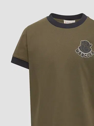 Moncler Little Boy's & Boy's Crewneck T-Shirt in Cotton - Olive Green - Size 12 | Thumbnail 3