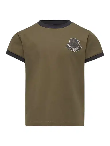 Moncler Little Boy's & Boy's Crewneck T-Shirt in Cotton - Olive Green - Size 12 | Thumbnail 1