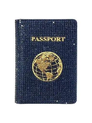 Judith Leiber Couture Women's Leather & Crystal Passport Holder - Navy | Thumbnail 1 Judith Leiber Couture Women's Leather & Crystal Passport Holder - Navy | Thumbnail 1