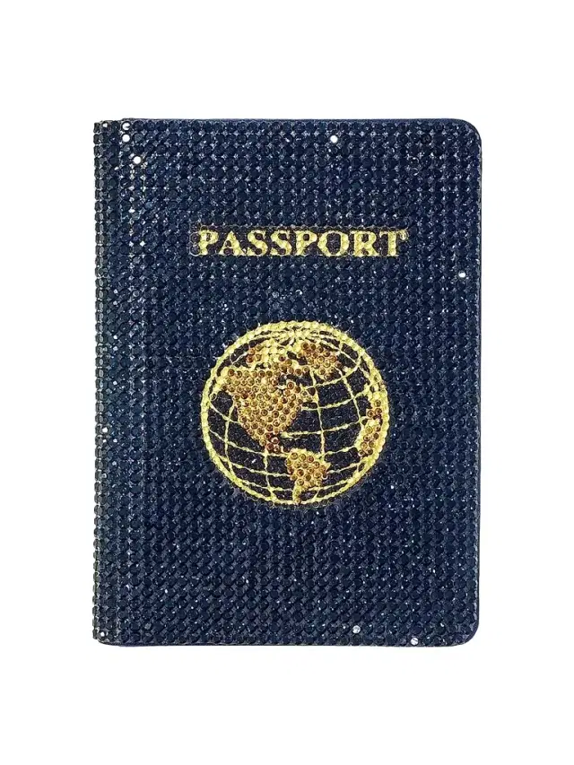 Judith Leiber Couture Women's Leather & Crystal Passport Holder - Navy