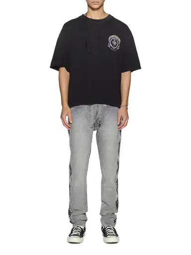 Ksubi Men's Chitch Graphic Cotton Tapered-Leg Jeans - Grey - Size 40 | Thumbnail 2