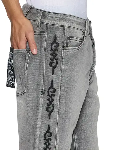 Ksubi Men's Chitch Graphic Cotton Tapered-Leg Jeans - Grey - Size 40 | Thumbnail 5