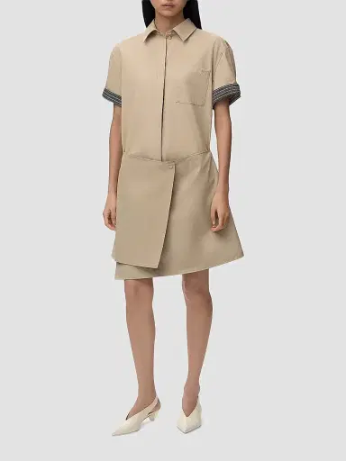 Loewe Women's Cotton-Blend Shirtdress - Beige - Size 10 | Thumbnail 2 Loewe Women's Cotton-Blend Shirtdress - Beige - Size 10 | Thumbnail 2